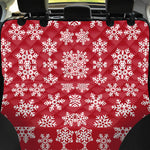 Merry Christmas Snowflakes Pattern Print Pet Car Back Seat Cover