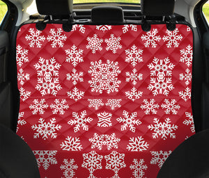 Merry Christmas Snowflakes Pattern Print Pet Car Back Seat Cover