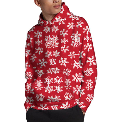 Merry Christmas Snowflakes Pattern Print Pullover Hoodie
