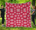 Merry Christmas Snowflakes Pattern Print Quilt