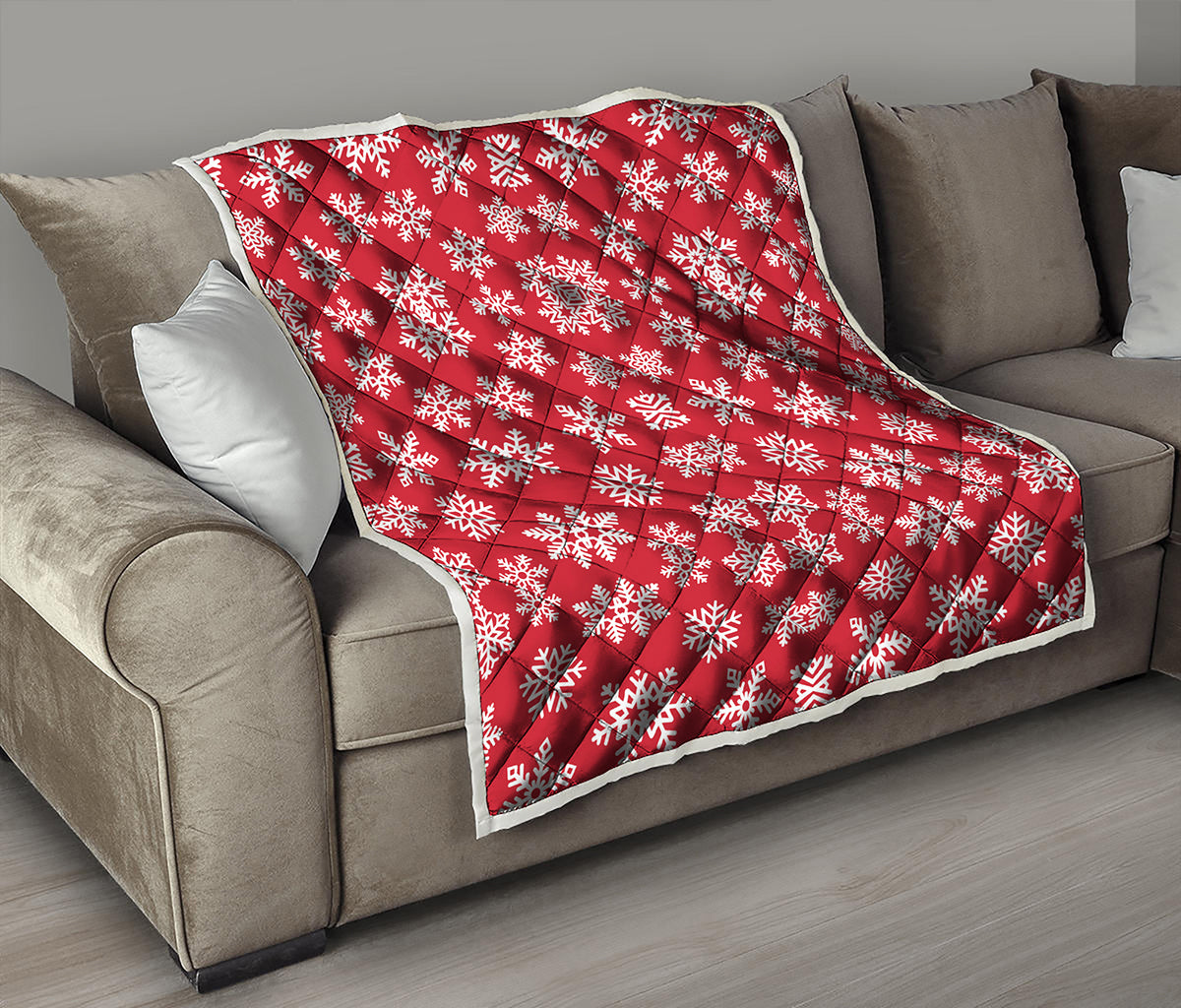 Merry Christmas Snowflakes Pattern Print Quilt