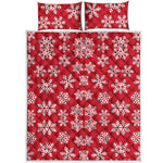 Merry Christmas Snowflakes Pattern Print Quilt Bed Set
