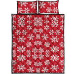 Merry Christmas Snowflakes Pattern Print Quilt Bed Set