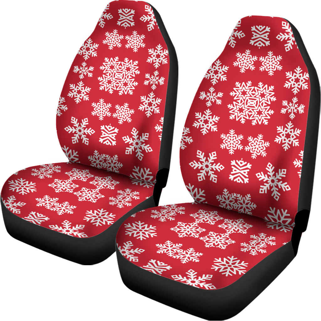 Merry Christmas Snowflakes Pattern Print Universal Fit Car Seat Covers