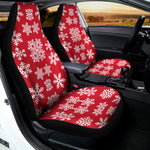 Merry Christmas Snowflakes Pattern Print Universal Fit Car Seat Covers