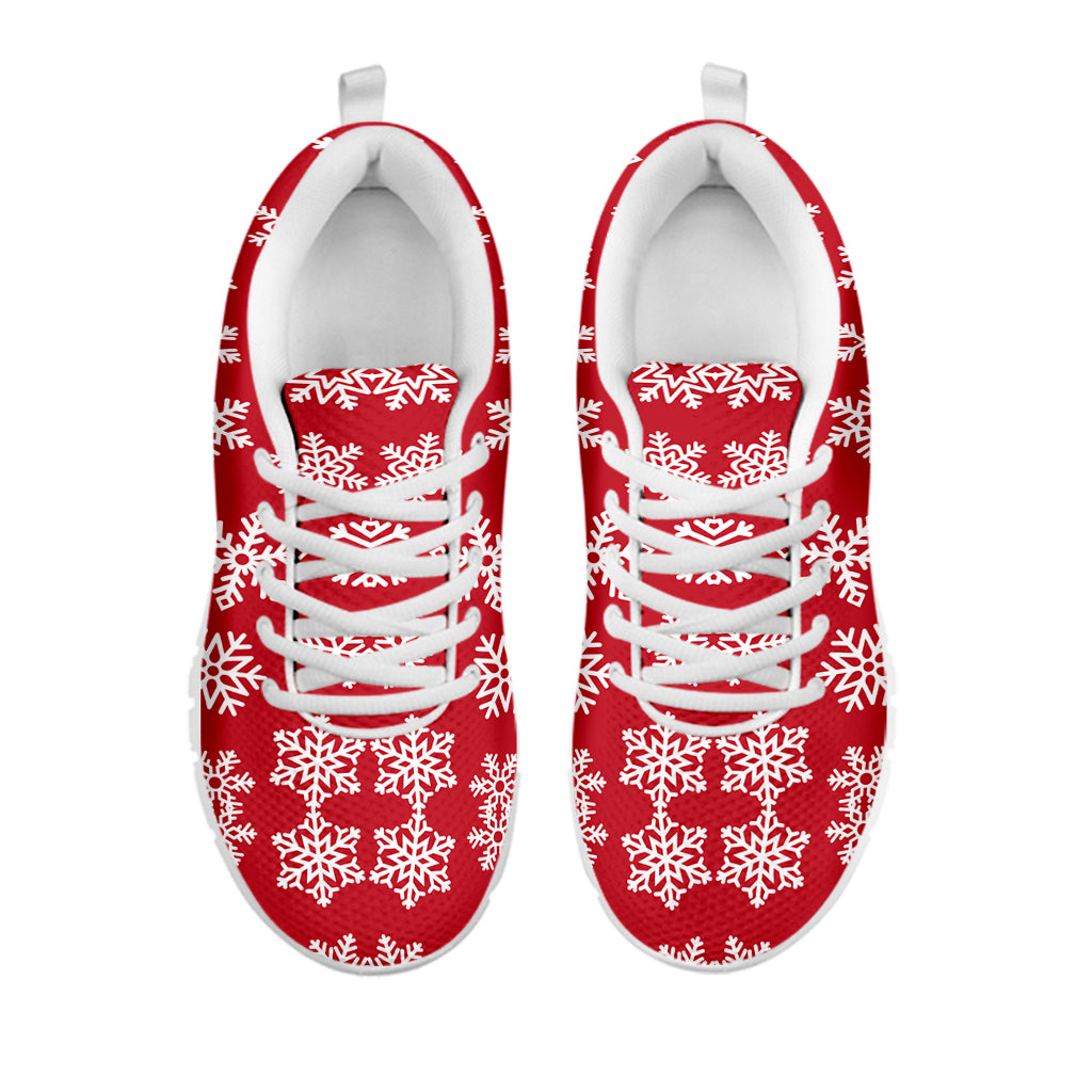 Merry Christmas Snowflakes Pattern Print White Sneakers