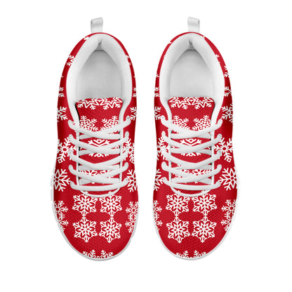 Merry Christmas Snowflakes Pattern Print White Sneakers