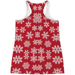 Merry Christmas Snowflakes Pattern Print Women's Racerback Tank Top