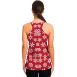 Merry Christmas Snowflakes Pattern Print Women's Racerback Tank Top