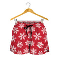 Merry Christmas Snowflakes Pattern Print Women's Shorts