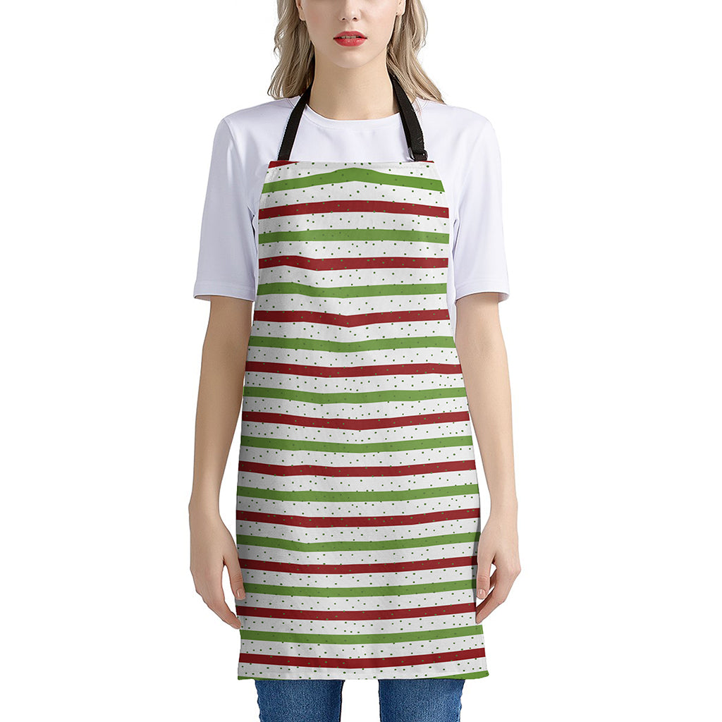 Merry Christmas Striped Pattern Print Apron