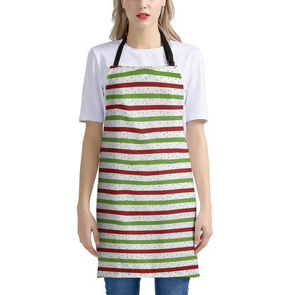 Merry Christmas Striped Pattern Print Apron