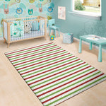 Merry Christmas Striped Pattern Print Area Rug