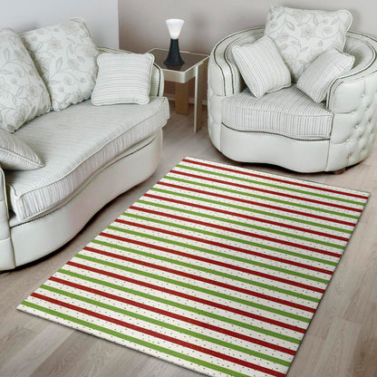 Merry Christmas Striped Pattern Print Area Rug