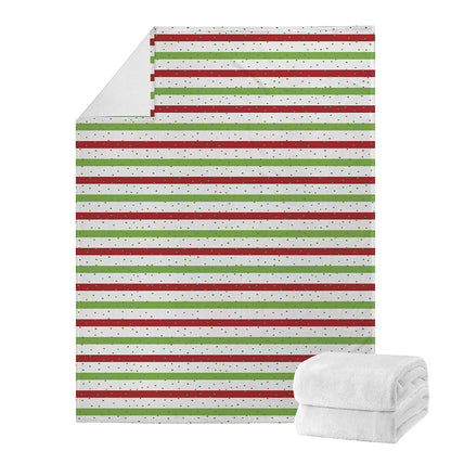Merry Christmas Striped Pattern Print Blanket