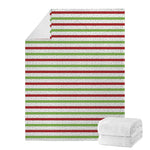 Merry Christmas Striped Pattern Print Blanket