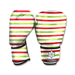 Merry Christmas Striped Pattern Print Boxing Gloves