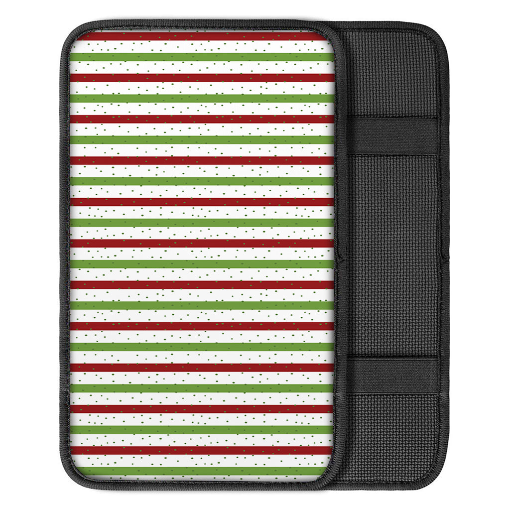 Merry Christmas Striped Pattern Print Car Center Console Cover