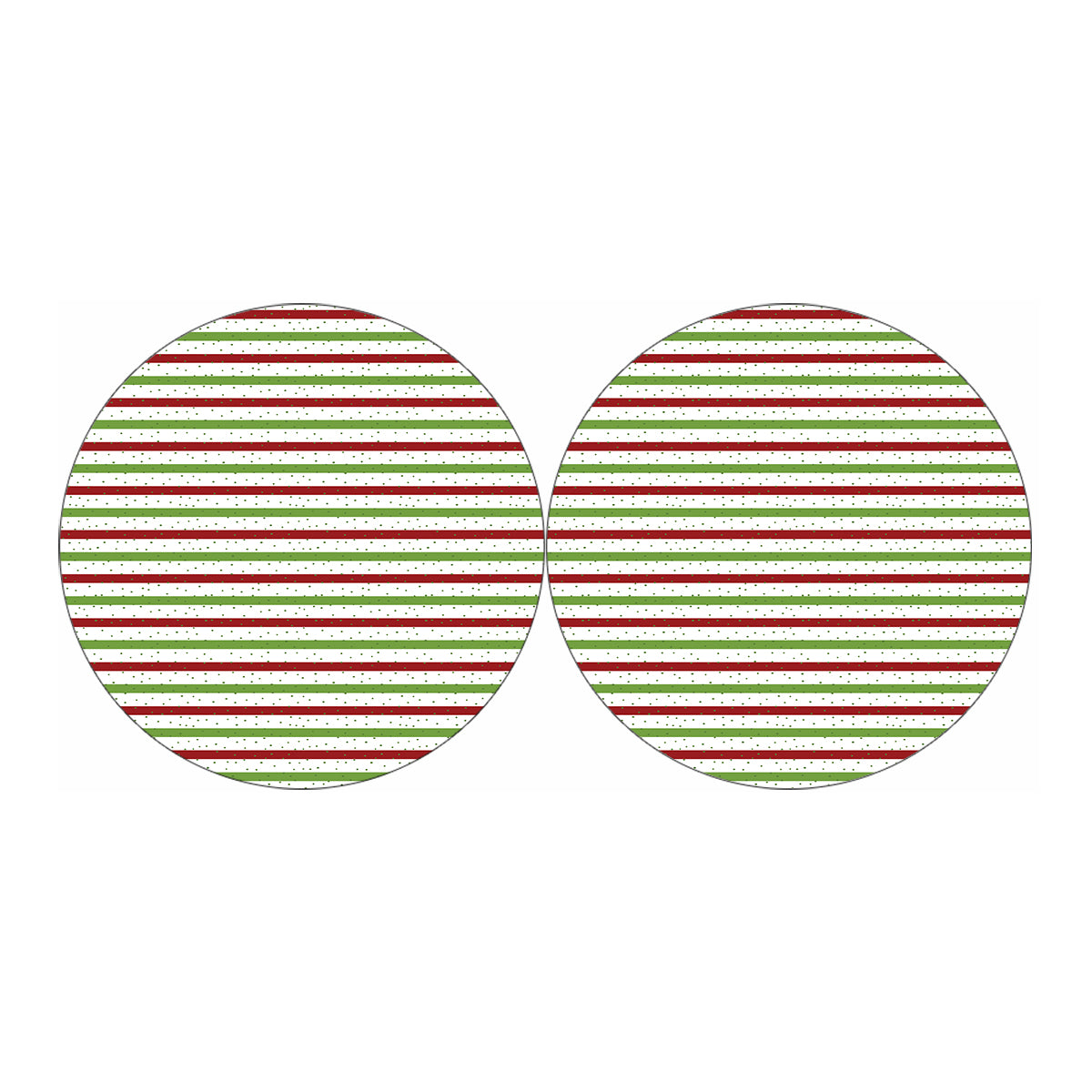 Merry Christmas Striped Pattern Print Car Coasters