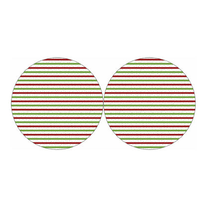 Merry Christmas Striped Pattern Print Car Coasters