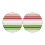 Merry Christmas Striped Pattern Print Car Coasters