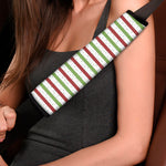 Merry Christmas Striped Pattern Print Car Seat Belt Covers