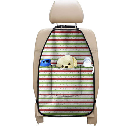 Merry Christmas Striped Pattern Print Car Seat Organizers