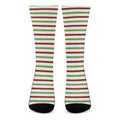 Merry Christmas Striped Pattern Print Crew Socks
