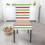 Merry Christmas Striped Pattern Print Dining Chair Slipcover