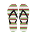 Merry Christmas Striped Pattern Print Flip Flops