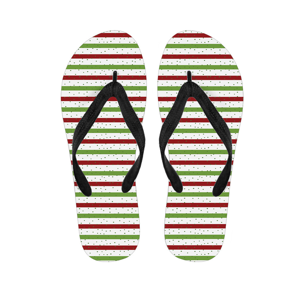 Merry Christmas Striped Pattern Print Flip Flops