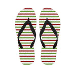 Merry Christmas Striped Pattern Print Flip Flops