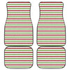 Merry Christmas Striped Pattern Print Front and Back Car Floor Mats