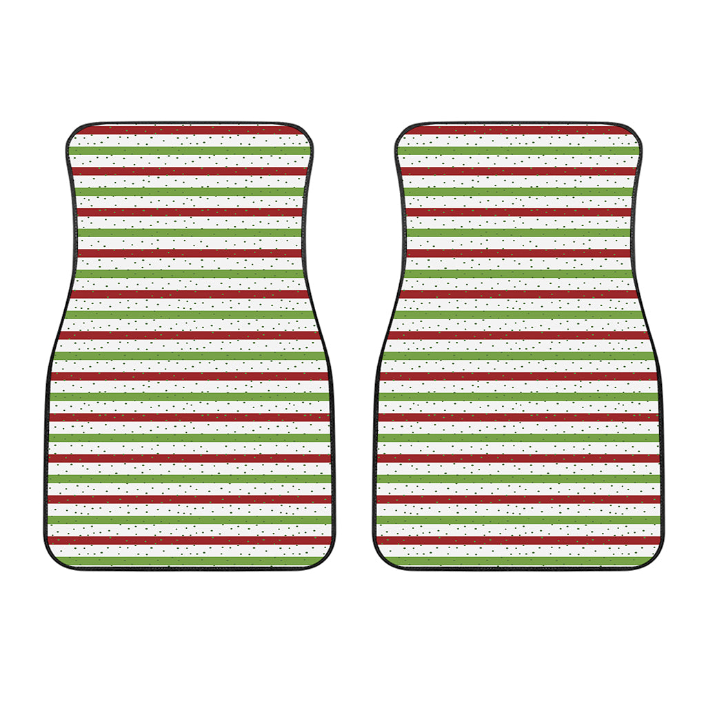 Merry Christmas Striped Pattern Print Front Car Floor Mats