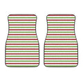 Merry Christmas Striped Pattern Print Front Car Floor Mats
