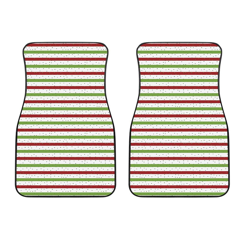 Merry Christmas Striped Pattern Print Front Car Floor Mats
