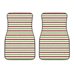 Merry Christmas Striped Pattern Print Front Car Floor Mats