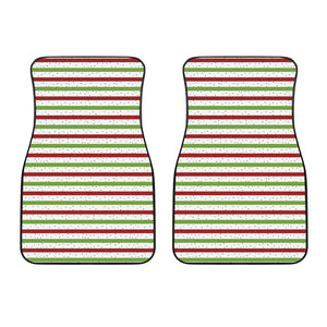 Merry Christmas Striped Pattern Print Front Car Floor Mats