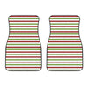 Merry Christmas Striped Pattern Print Front Car Floor Mats