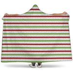 Merry Christmas Striped Pattern Print Hooded Blanket