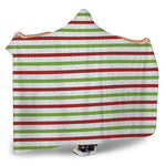 Merry Christmas Striped Pattern Print Hooded Blanket