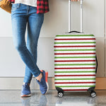Merry Christmas Striped Pattern Print Luggage Cover
