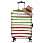 Merry Christmas Striped Pattern Print Luggage Cover