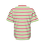 Merry Christmas Striped Pattern Print Men's Baseball Jersey