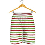Merry Christmas Striped Pattern Print Men's Shorts