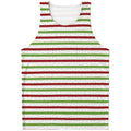 Merry Christmas Striped Pattern Print Men's Tank Top