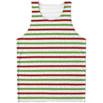 Merry Christmas Striped Pattern Print Men's Tank Top