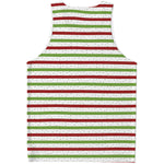Merry Christmas Striped Pattern Print Men's Tank Top
