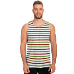Merry Christmas Striped Pattern Print Men's Tank Top