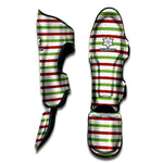 Merry Christmas Striped Pattern Print Muay Thai Shin Guard